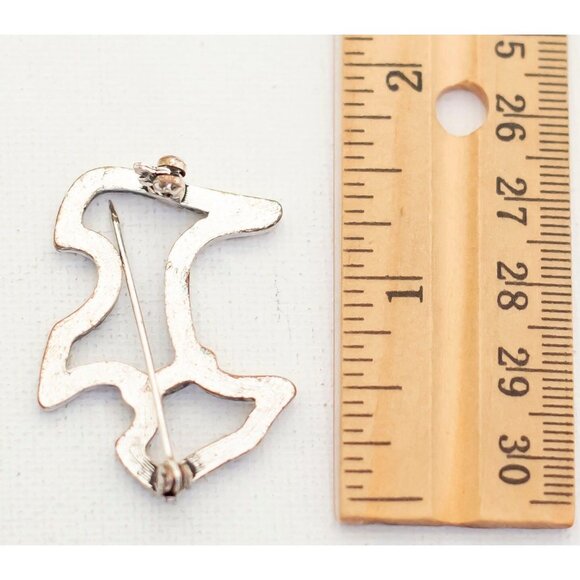 Vintage Silver Tone Dog Brooch - A4 - Picture 2 of 2
